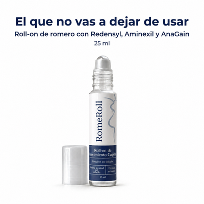 RomeRoll™ — Roll-on capilar de romero, Redensyl, Aminexil y AnaGain · 25 ml