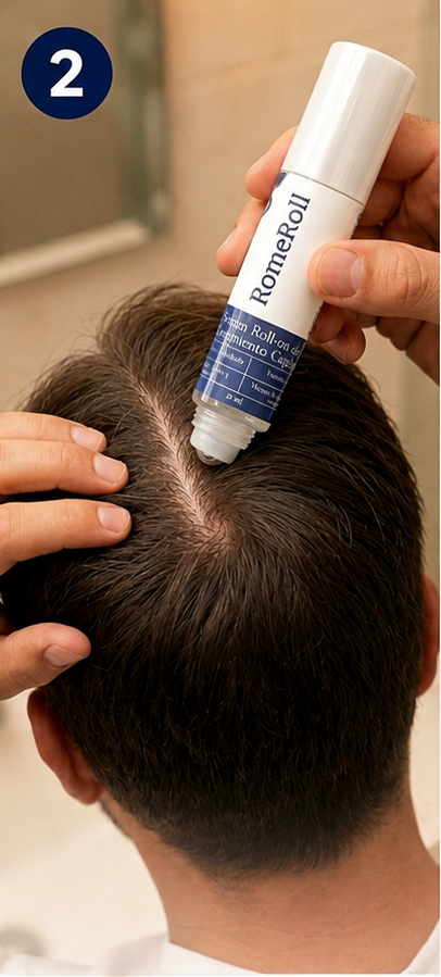 RomeRoll™ — Roll-on capilar de romero, Redensyl, Aminexil y AnaGain · 25 ml
